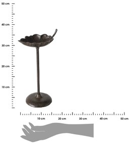 Napájadlo pre vtáky na nohe Samando, 37x19 cm, liatina, hnedá