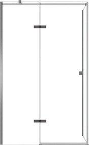 Besco Obdĺžnikový sprchový kút PIXA GUN METAL R 100x80 (100x90, 120x80, 120x90), výška 195 cm - bez vaničky BESCO-Rozmery: 100x80, BESCO-Orientácia: …