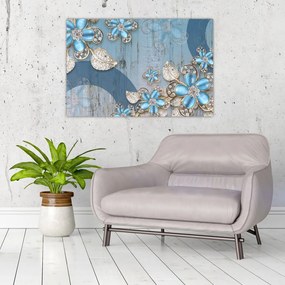 Obraz - Modré kvety (90x60 cm)