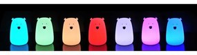 LED RGB Detská dotyková lampička BEAR LED/0,8W/5V biela + USB