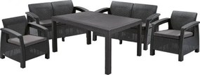 InternetovaZahradaplast Záhradné zostava CORFU FIESTA SET - grafit + šedé podušky