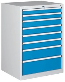 Dielenská zásuvková skriňa na náradie WL/BL, 8 zásuviek, 723 x 580 x 1080 mm