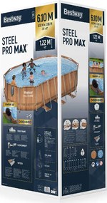 Bazén Bestway s rámom 610x366x122, 10 v 1, rebrík s pumpou + LED 56719