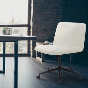 Design-Shop Kancelárska stolička Kingman zamat - Krémová