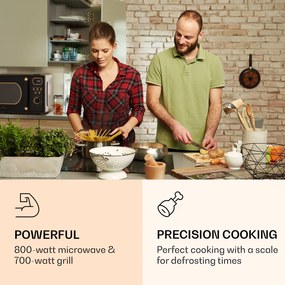 Klarstein Julieta, mikrovlnná rúra s grilom, 20 l, 700/800 W, Ø 25,5 cm, 8 programov