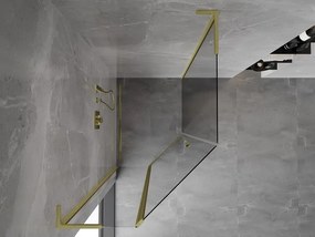 Mexen Mist L, päťuholníkový sprchový kút s krídlovými dverami, 80 x 100 cm, 8mm číre sklo, zlatý matný profil, 8A8L-080-100-55-00