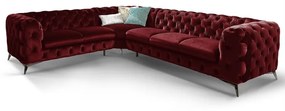 ROHOVÁ SEDAČKA CHESTERFIELD LARISSA PRAVÁ - ĽAVÁ GLOSS VELVET 1206 ZAMATOVÁ LÁTKA 323 X 264 cm