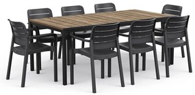 Záhradný stôl Keter Porto 200 aswhood black steel