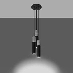 Sollux Lighting Závesné svietidlo BORGIO 3P čierne