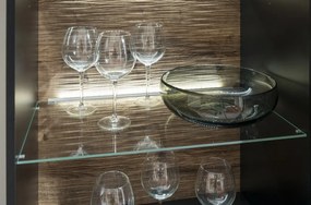 Vysoká vitrína Boston, čierna/dub ribbeck, s osvetlením, pravá