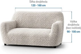 Bielastické poťahy VENEZIA béžová dvojkreslo (š. 120 - 160 cm)