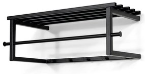 Čierny kovový nástenný vešiak s poličkou 76 cm Marco – Spinder Design