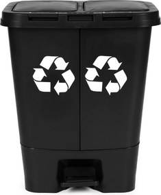 MULTISTORE Odpadkový kôš 40 l dvojitý - čierny