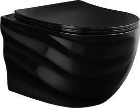 BPS-koupelny Závesná WC misa so SoftClose sedadlom HYD-6926, čierna lesk