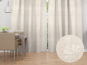 Biante Dekoračný záves TF-076 Kvetinový ornament na režnom 150x250 cm