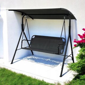 Záhradná hojdačka pre 3 osoby 4006D – tmavosivá