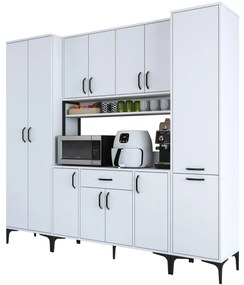 Set kuchynských skriniek Bisaka 4 (biela). Akcia -19%. Vlastná spoľahlivá doprava až k Vám domov. 1094300
