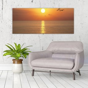 Obraz - Západ slnka nad oceánom (120x50 cm)