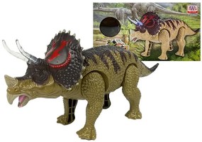 LEAN TOYS Dinosaurus na batérie Triceratops zelený