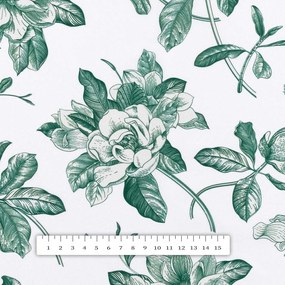 Biante Teflónový štvorcový obrus TF-091 Zelené kvety na bielom 80x80 cm