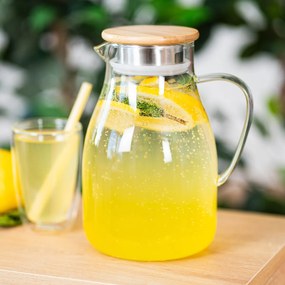 4Home Sklenený džbán s viečkom Bamboo Hot&Cool, 1,7 l