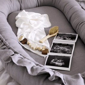 Bambusová plienka s čipkou vanilka 43x43cm