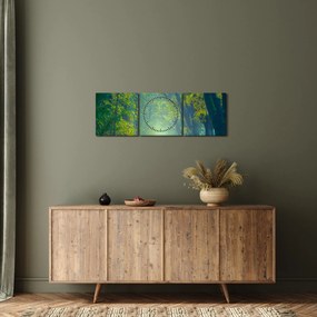 Obraz cesty lemovanej stromami (s hodinami) (90x30 cm)