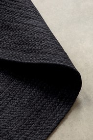 Hanse Home, Kusový koberec Jute Braided 106322 Black kruh, 140x140 (priemer) kruh, čierna, chodba / predsieň