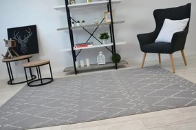Koberec SENSE Micro 81249 ETNO Cik Cak strieborný/biely