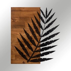 Nástenná drevená dekorácia LEAF 2 hnedá/čierna