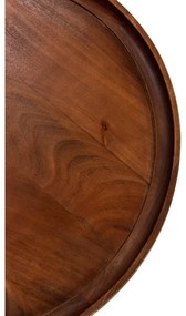Tmavohnedý okrúhly konferenčný stolík z mangového dreva 80x80 cm Giselle – MOME