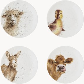 Dezertné taniere z jemného kostného porcelánu, 4 ks