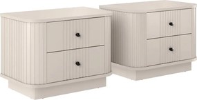 Sada nočných stolíkov Vespera 56 cm na sokli - kašmírová / čierna