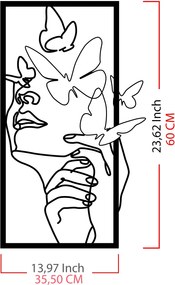 Nástenná dekorácia Butterfly Face Female čierna