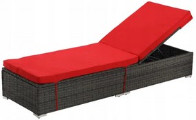 Záhradné lehátko Garden Line ABI3555 - červené