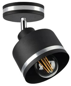 Bodové svietidlo WAMA 1xE27/40W/230V čierna/matný chróm