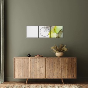 Obraz - Abstraktné umenie atramentom (s hodinami) (90x30 cm)