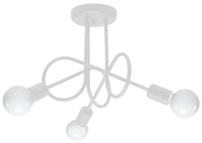Stropné svietidlo Knot 3, biele telo svietidla