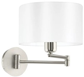 Eglo 33269 - Nástenné svietidlo PASTERI 1xE27/60W/230V matný chróm/biela