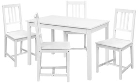 idea Jedálenský stôl 8848B biely lak + 4 stoličky 869B biely lak