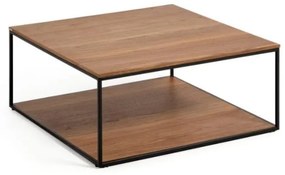 Hnedý konferenčný stolík s doskou v dekore orechového dreva 80x80 cm Yona - Kave Home