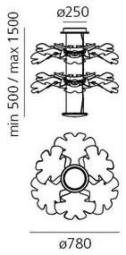 Artemide 1628110APP - LED Stm. luster na lanku CHLOROPHILIA LED/44W/230V 3000K