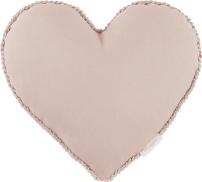 Boho vankúš srdca s bublinkami púdrovo ružová 44 cm