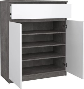 Komoda Simplicitous 234 80 cm beton/bílá lesk