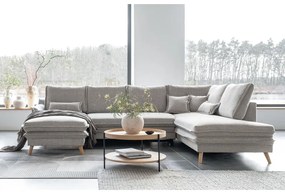 Béžová rozkladacia rohová pohovka (pravý roh/do tvaru "U") Charming Charlie – Miuform