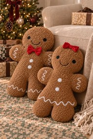 Vianočný vankúš GINGER GIRL hnedý