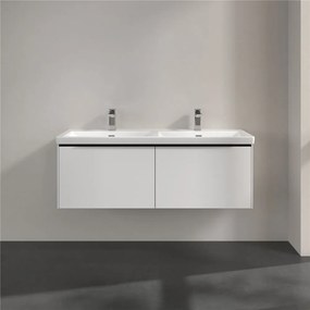 VILLEROY &amp; BOCH Subway 3.0 závesná skrinka pod dvojumývadlo, 2 zásuvky, s LED osvetlením, 1272 x 478 x 429 mm, Brilliant White, C567L1VE