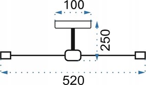 Toolight Toolight, stropné svietidlo 5xE27 APP1024-5CP, čierna, OSW-06114