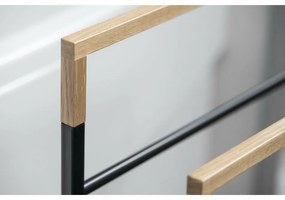 SAPHO Ska308 Ska stojan na uteráky 55 x 80 x 20 cm, čierna mat/dub