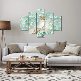 Obraz kvety s motýľmi (150x105 cm)